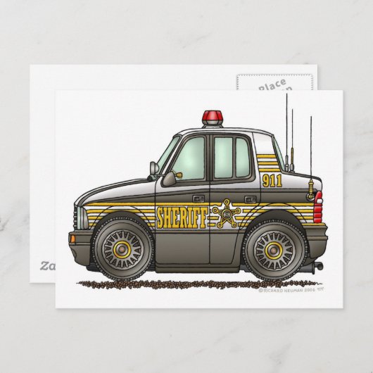 Sheriff Car Patrol Autowetshandhaving Briefkaart (Voorkant / Achterkant)
