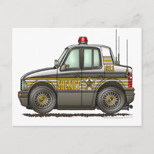 Sheriff Car Patrol Autowetshandhaving Briefkaart