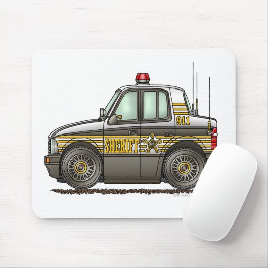 Sheriff Car Patrol Autowetshandhaving Muismat (Met muis)