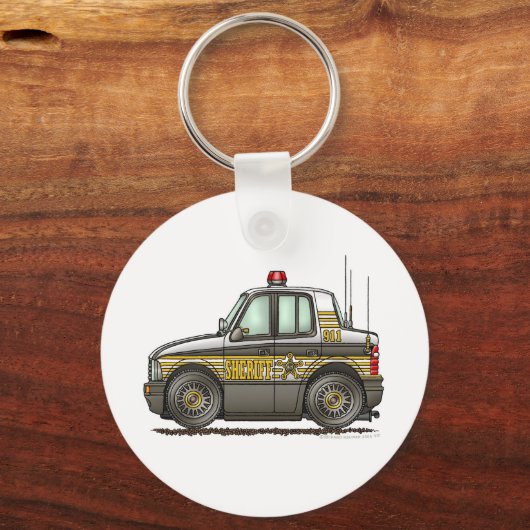 Sheriff Car Patrol Autowetshandhaving Sleutelhanger (Voorkant)