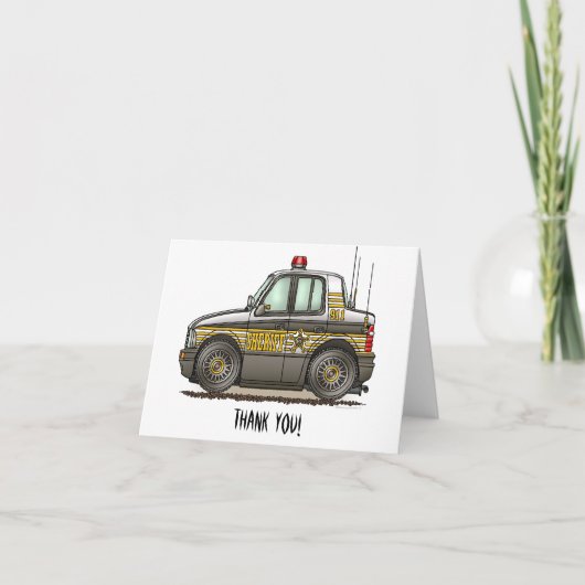 Sheriff Car Patrol Bedankkaart (Voorkant)