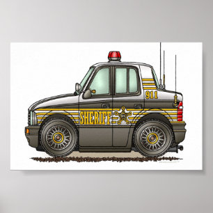 Sheriff Car Patrol Poster