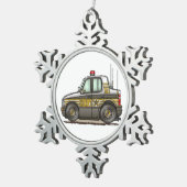 Sheriff Car Patrol Tin Sneeuwvlok Ornament (Rechts)