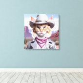 Sheriff Cat Canvas Afdruk (Insitu (Houten vloer))