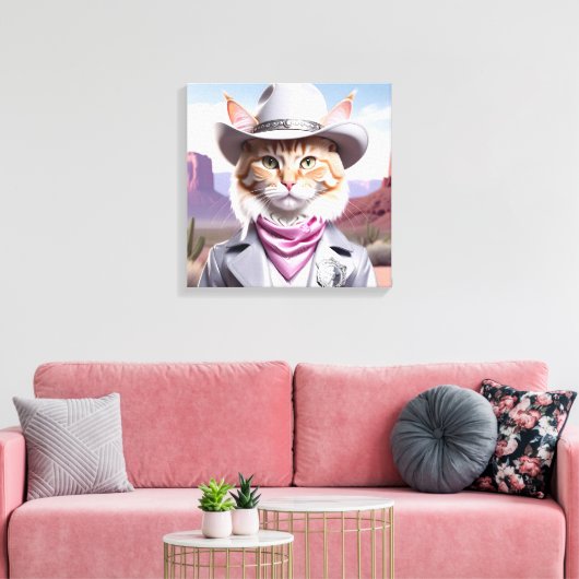 Sheriff Cat Canvas Afdruk (Insitu (Woonkamer))