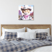 Sheriff Cat Canvas Afdruk (Insitu (Slaapkamer))