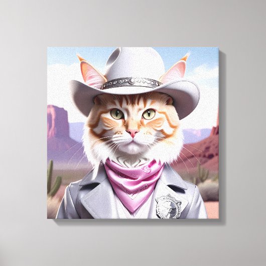 Sheriff Cat Canvas Afdruk (Voorkant)