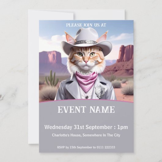 Sheriff Cat Invitation Kaart (Voorkant)