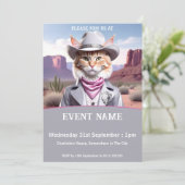 Sheriff Cat Invitation Kaart (Staand voorkant)