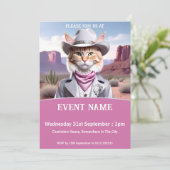 Sheriff Cat Invitation Kaart (Staand voorkant)