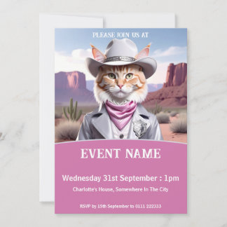 Sheriff Cat Invitation Kaart