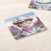 Sheriff Cat Kartonnen Onderzetters (Schuin)