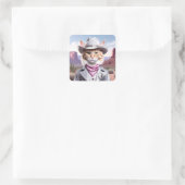 Sheriff Cat Vierkante Sticker (Tas)