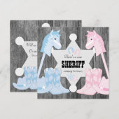 Sheriff Cowboy Gender Reveal Kaart (Voorkant / Achterkant)