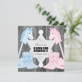 Sheriff Cowboy Gender Reveal Kaart (Staand voorkant)