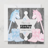 Sheriff Cowboy Gender Reveal Kaart (Voorkant)