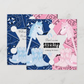 Sheriff Cowboy Gender Reveal Party Kaart (Voorkant / Achterkant)