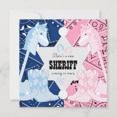 Sheriff Cowboy Gender Reveal Party Kaart (Voorkant)