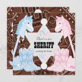Sheriff Cowboy Gender Reveal Party Uitnodigingen (Voorkant / Achterkant)