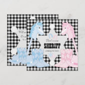 Sheriff Cowboy Gender Reveal Party Uitnodigingen (Voorkant / Achterkant)