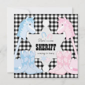 Sheriff Cowboy Gender Reveal Party Uitnodigingen (Voorkant)