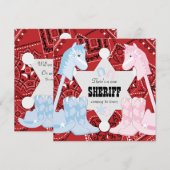 Sheriff Cowboy Gender Reveal Party Uitnodigingen (Voorkant / Achterkant)