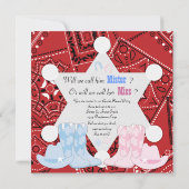 Sheriff Cowboy Gender Reveal Party Uitnodigingen (Achterkant)