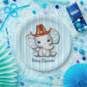 Sheriff Cowboy Olifant Baby shower Dank u Papieren Bordje (Feest)