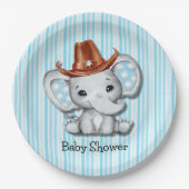 Sheriff Cowboy Olifant Baby shower Dank u Papieren Bordje (Voorkant)