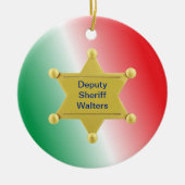 Sheriff Custom kerstversiering Keramisch Ornament (Voorkant)