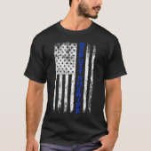 Sheriff Dunne Blauwe Lijn Amerikaanse vlag T-shirt (Voorkant)
