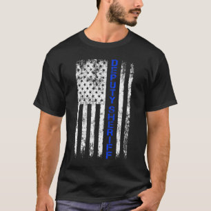 Sheriff Dunne Blauwe Lijn Amerikaanse vlag T-shirt