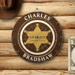 Sheriff Emblem Dartbord<br><div class="desc">De Sheriff Emblem Dart Board is een geweldige manier om je steun te shows en het leuk te vinden om het te doen. Eenvoudig aan te passen met jouw naam en initiaal. Pas aan om uw stijl aan te passen gebruikend de Edit knoop van het Ontwerp.</div>