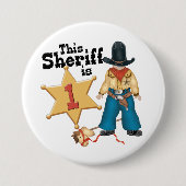 Sheriff First Birthday Button (Voorkant)