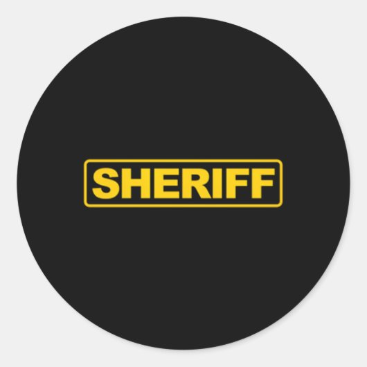 Sheriff Front Back Print Sheriff Police Ronde Sticker (Voorkant)
