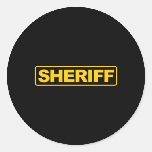 Sheriff Front Back Print Sheriff Police Ronde Sticker (Voorkant)