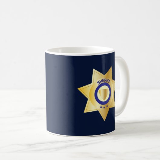 Sheriff Gold Star Badge Coffee Mok (Voorkant rechts)