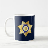 Sheriff Gold Star Badge Coffee Mok (Links)