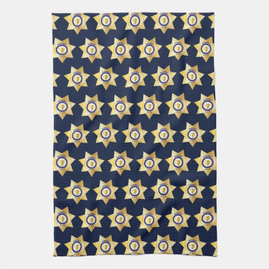 Sheriff Gold Star Badge Fun Theedoek (Verticaal)