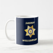 Sheriff Gold Star Badge Gepersonaliseerde Koffie M Koffiemok (Links)