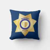 Sheriff Gold Star Badge Kussen (Voorkant)