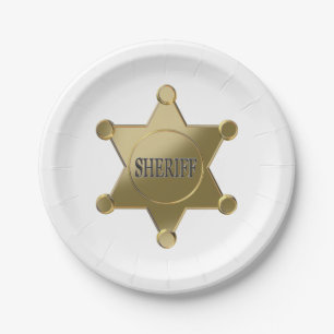 Sheriff golden star papieren bordje