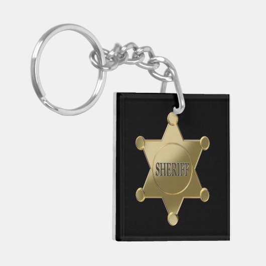 Sheriff golden star sleutelhanger (Voorkant Links)