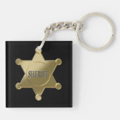 Sheriff golden star sleutelhanger (Achterkant)