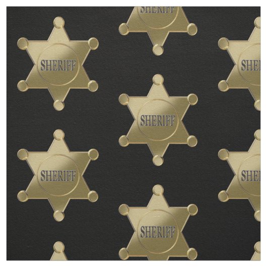 Sheriff golden star stof (Swatch)
