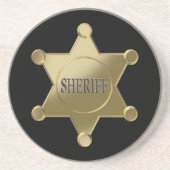 Sheriff golden star zandsteen onderzetter (Voorkant)