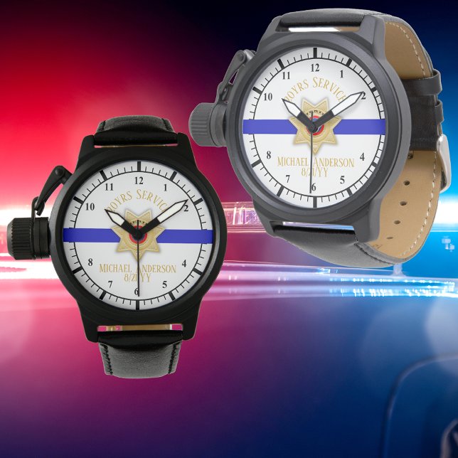 Sheriff, hulpsheriff dienstjubileum pensioen horloge (Creator heeft geüpload)