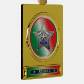 Sheriff in ruste, aangepaste kerstversiering verguld banner ornament (Rechts)