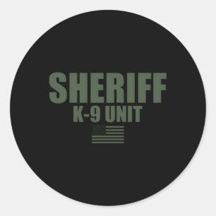 Sheriff K-9 Eenheid OD Groen Uniform Ronde Sticker