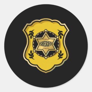 Sheriff kostuum Halloween politieagent Law Enfor Ronde Sticker